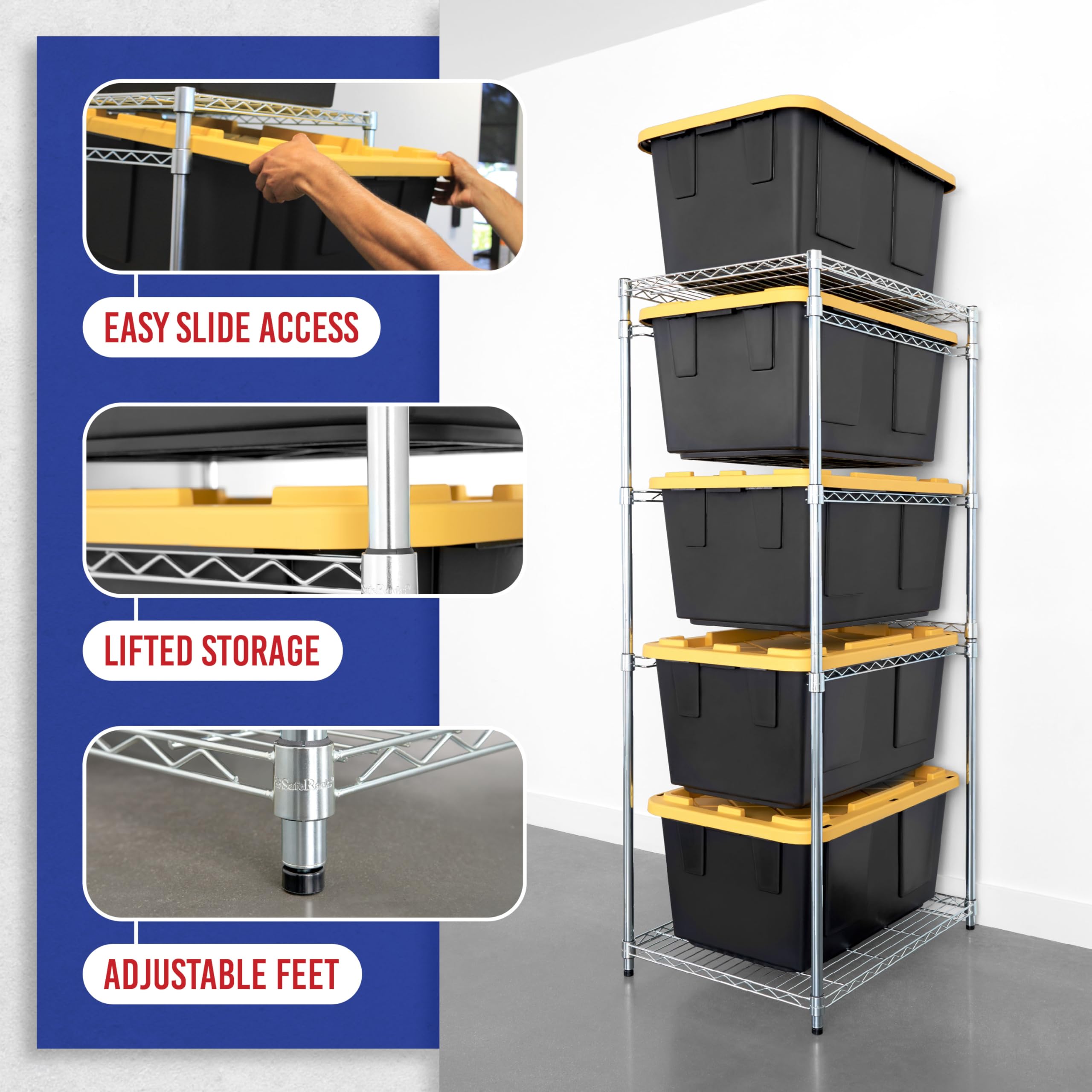 ごみ箱 STEEL ORGANIZER SafeRacks 5-Tier Steel Storage Bin Rack – Maximize Space